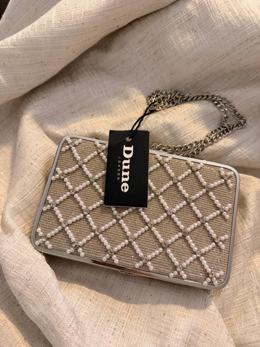 NWT Dune London Pearl & Shimmer Clutch